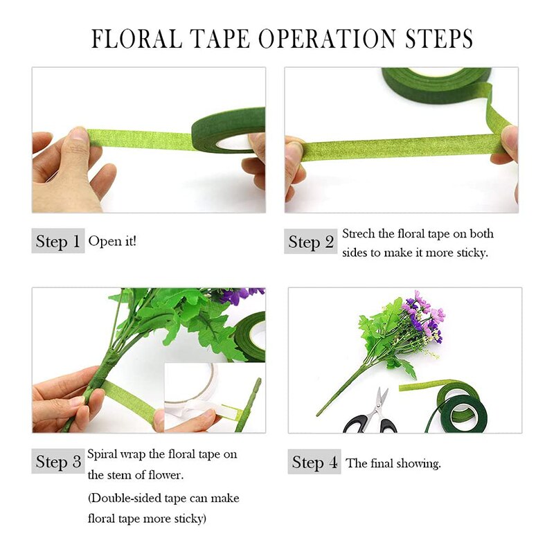 DIY Floral Arrangement Tools Kit Floral Wire Cutter Scissors Double-sided Adhesive Tapes Flower Supplies
