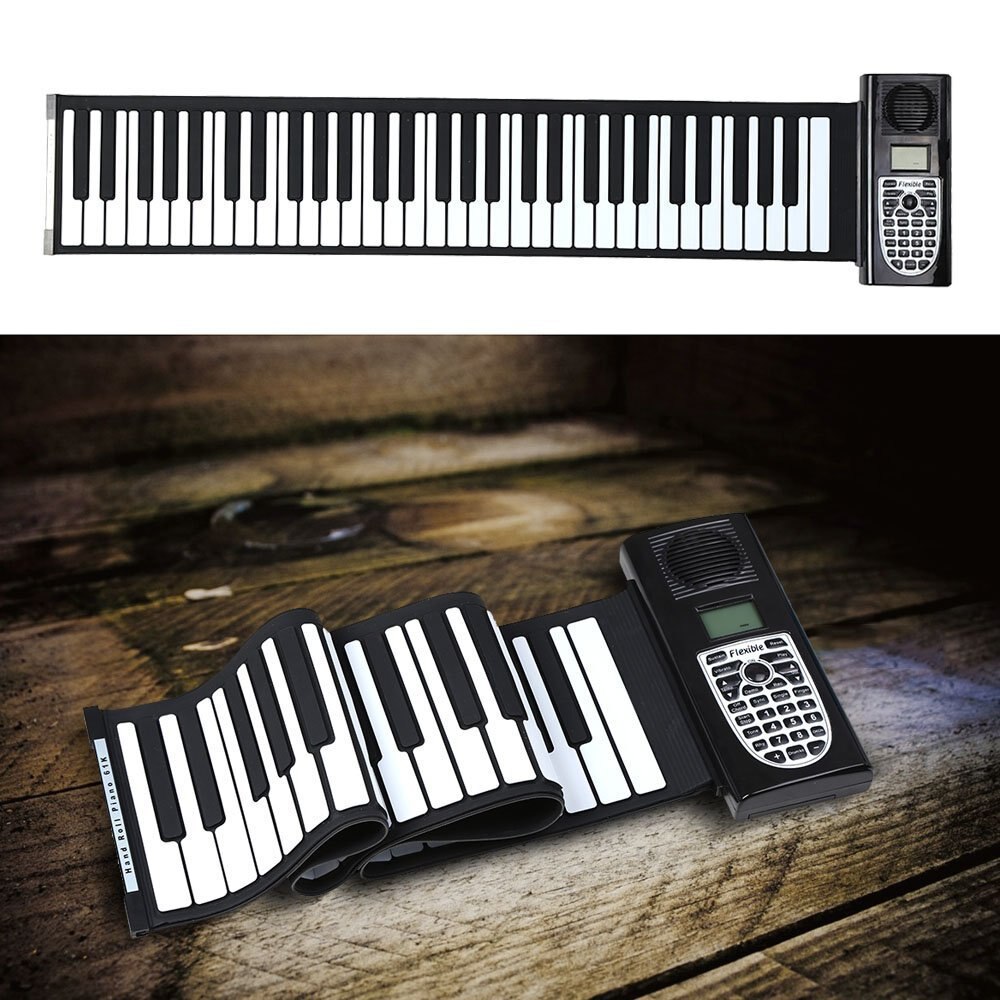 Portable 61 Keys Roll-Up Piano USB MIDI Keyboard MIDI Conctroller Hand Electronic Piano