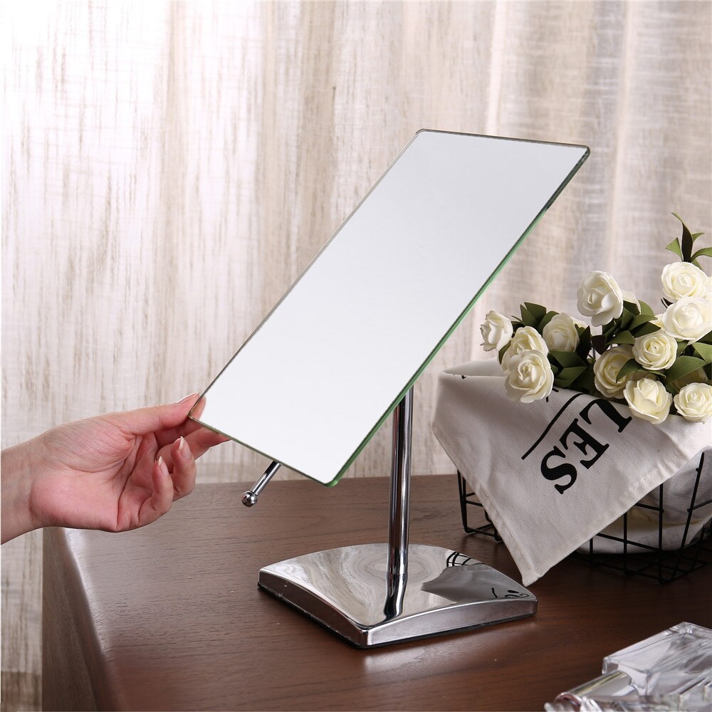 Espejo de sobremesa rectangular HD, espejo de tocador para maquillaje con Base EVA, espejo de voz grande de acero inoxidable 304 sin aumento