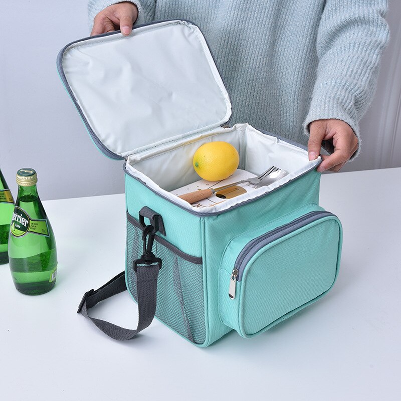 High Capacity Waterproof Lunch Bag Shoulder Crossbody Food Thermal Handbags Adult Kids Outdoor Picnic Storage Pouch Accessory