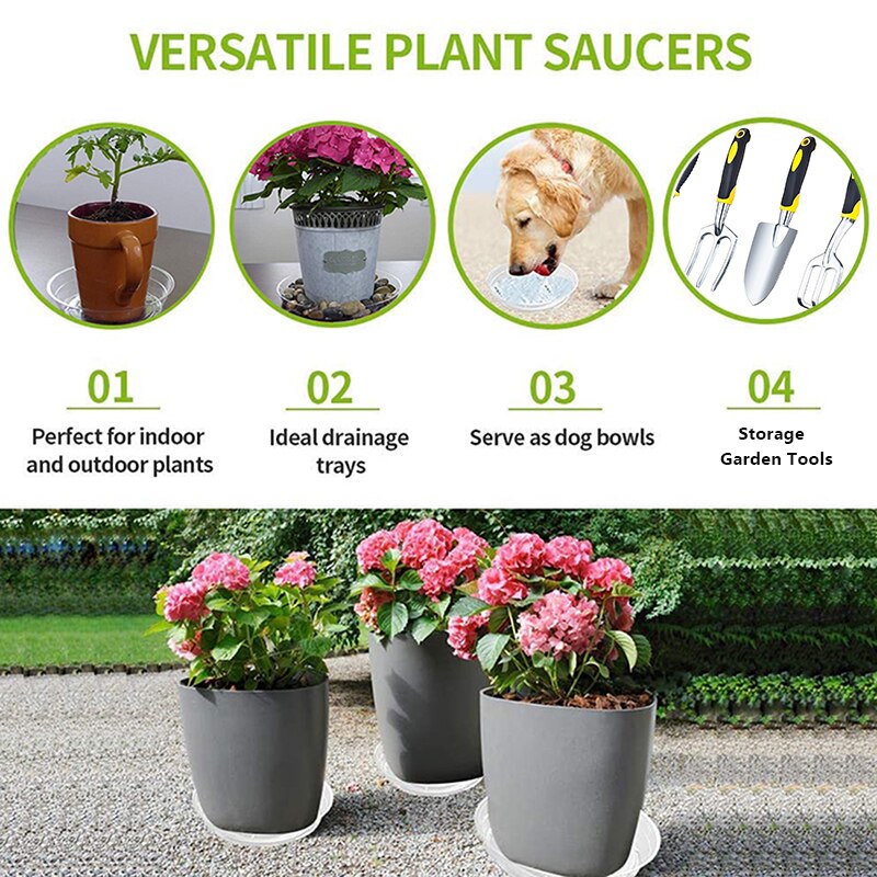 Duurzaam Plant Druipen Pad Schotel Clear Plastic Schoteltjes Drip Trays Set Bloempot Lade Ronde Schotel Voor Binnenshuis Outdoor Planten pot