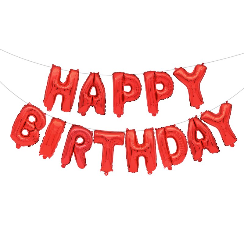 Ballons joyeux Anniversaire or Rose 13 pièces, ballon avec lettres en aluminium, décoration de fête d'anniversaire pour enfants et adultes, ballons à Air pour Anniversaire de mariage: red