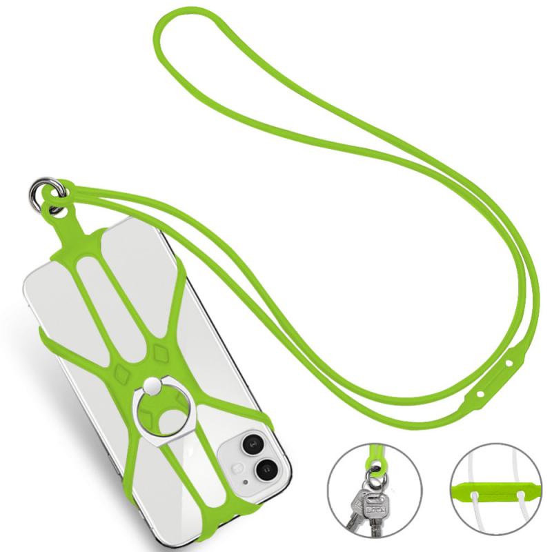 Siliconen Lanyard Universele Lanyard Mobiele Telefoon Neck Opknoping Touw Sling Voor Android Ios Mobiele Telefoon Bandjes: green