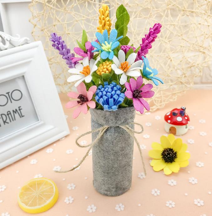 Forskjellig type filt stoff filt blomster dekorasjon gratis skjæringe diy materiale pakke håndlaget klut blomst til: 1