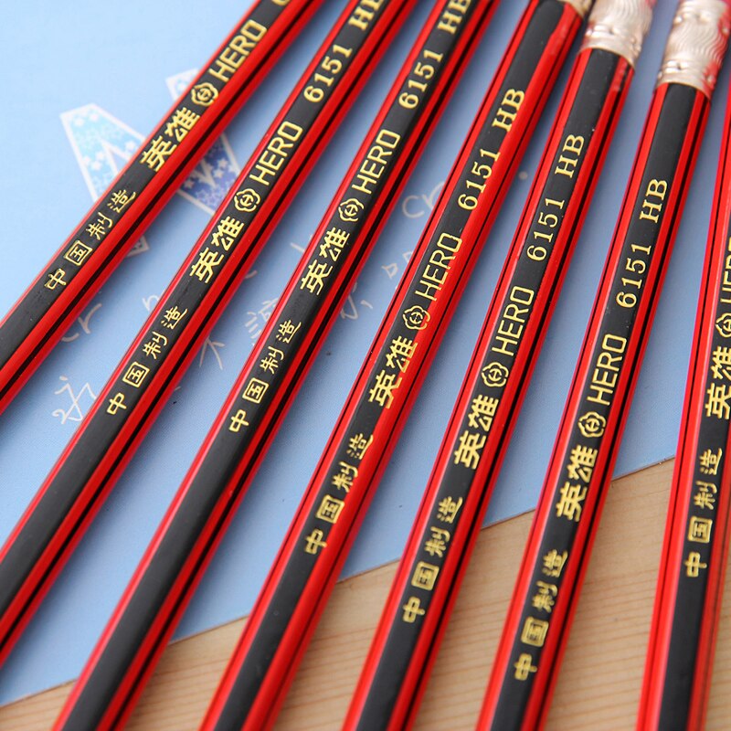 Korea stationery child hb pencil with rubber pencil