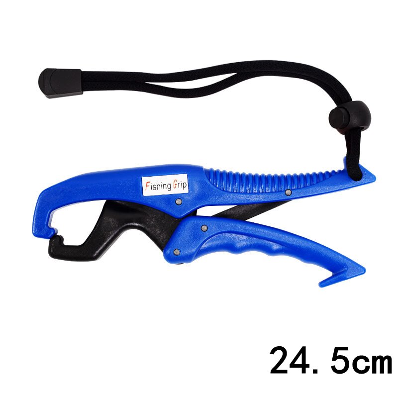 Fish Grabber Plier Controller Fish Grip ABS Grip Tackle Holder Fish Clamp with Adjustable Rope Fishing Tackle Accessories: Blue 24.5cm
