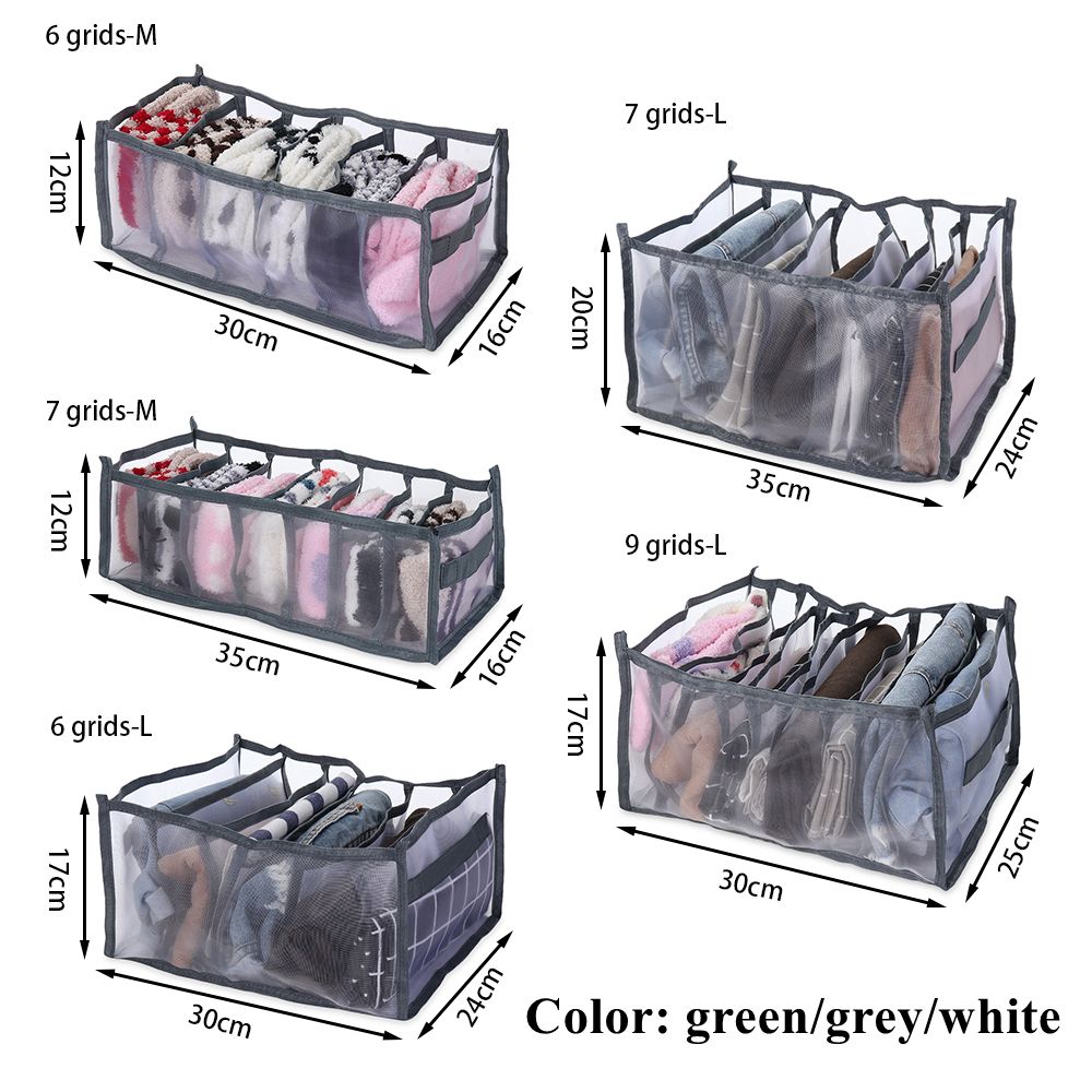 6/7/9 Grids Cloth Storage Box Washable Organizer Boxes Compartment Mesh Separation Divider Cloth Pants Jeans Multifunctional