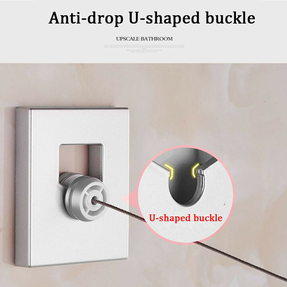 USA 20KG Indoor Outdoor Retractable Laundry Clothesline Washing Clothes Line