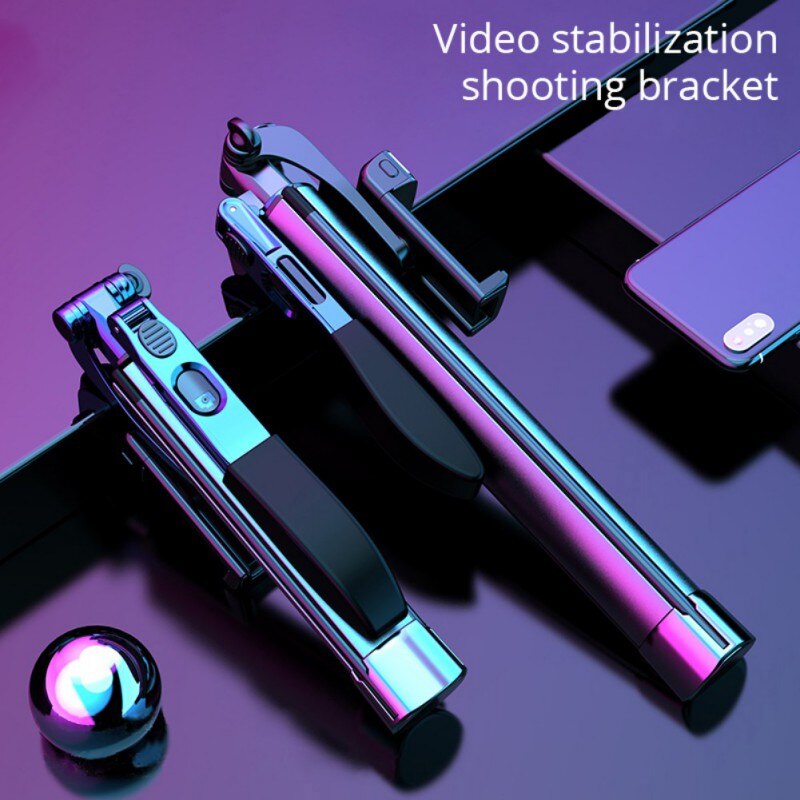 Mobiltelefon anti-ryste stabilisator kamera stativ folde gimbal udendørs sports selfie stick beslag