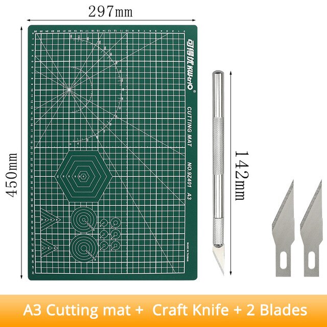 A3 bagplade skære bagplade manuel kunstner kniv bagplade dobbeltsidet skærebræt skære papir pude udskæring: Default Title