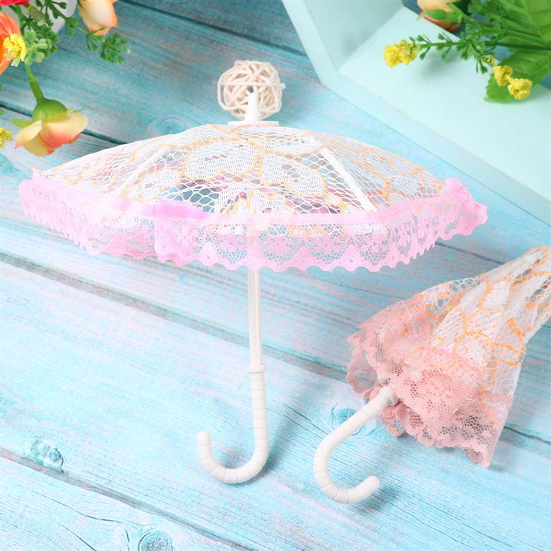 5 stuks mini-paraplu's, miniatuur kantparasol, knutselwerkjes, doe-het-zelfversiering voor een minihuisje (willekeurig patroon en kleur)