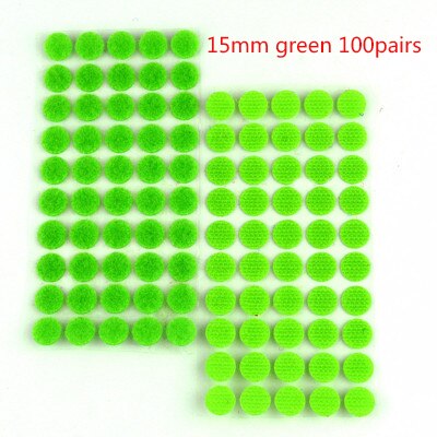 15mm krog og løkke magisk tape velcros prikker klistermærker selvklæbende tape farver nylon fastgørelse boob tape klittenbandsluiting tape: 15mm grønne 100 par