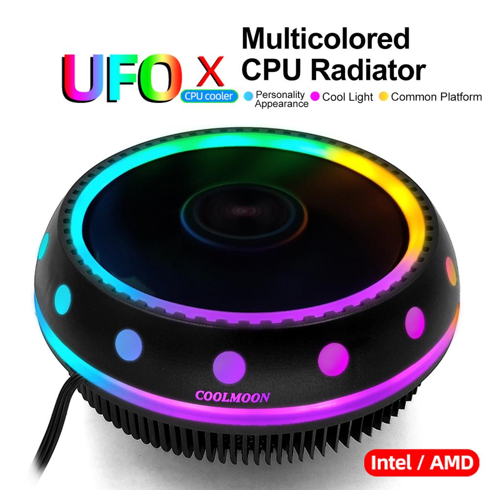 CPU Cooling Fan Desktop Mute Host Intel AMD Universal UFO-shaped RGB Color CPU Radiator