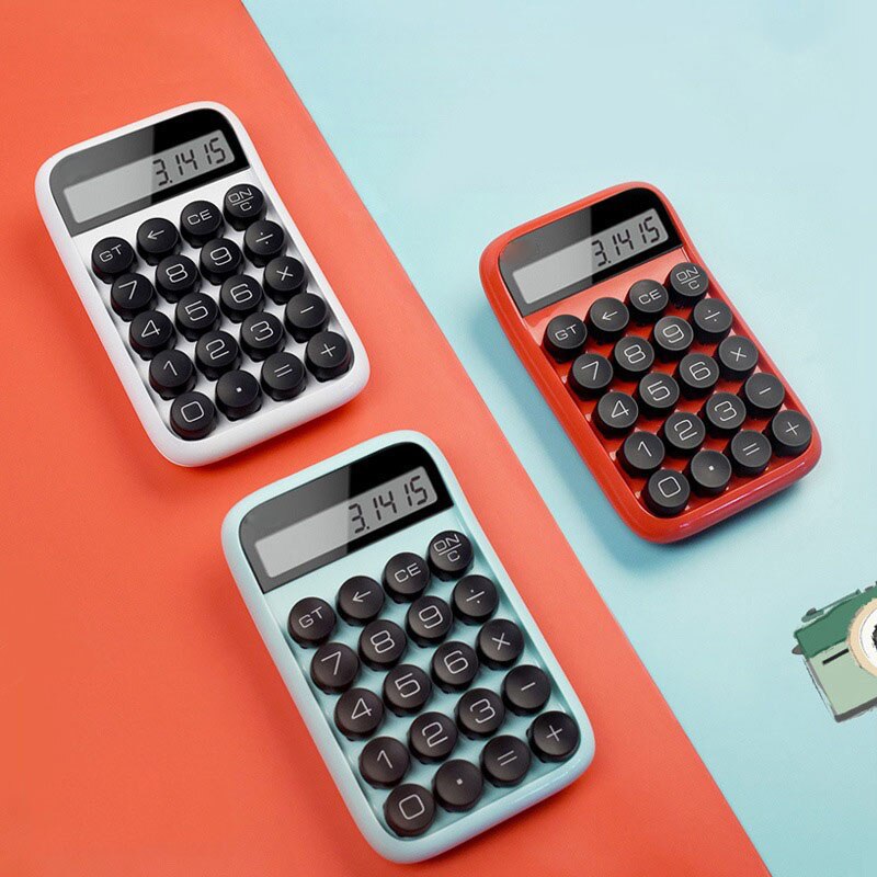 Kreativer, niedlicher taschenrechner mit mechanischer tastatur in form von geleebohnen, schüler- und prüfungsrechner mit 10-- stelliger anzeige, abnehmbarem bildschirm und tasten
