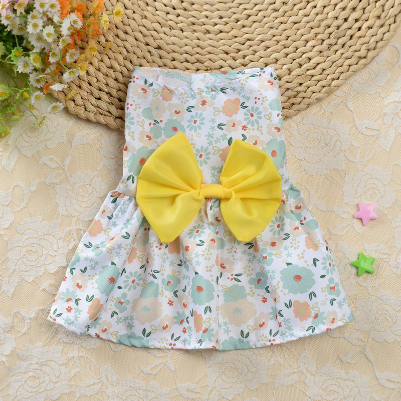 Cute Print Rabbit Clothes Summer Pet Dresses with Bow for Cats Rabbits Small Animals Clothing Outfit Bunny Dress Pet Supplies: XL / green