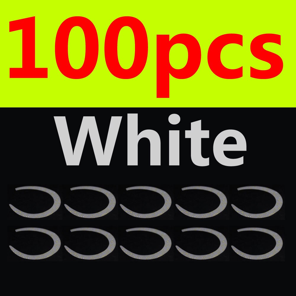 Wifreo 100pcs Size M Razer Thin Pike Salmon Steelhead Saterwater Fly Tying Wiggle Tail for Streamers Pink White Green Red Orange: 100pcs white