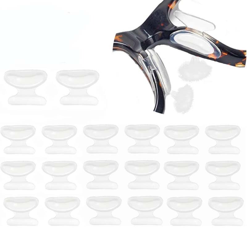20 Stück selbstklebende Nasenpads, Brillen-Nasenpads zum Aufkleben, Silikon, rutschfest, für Sonnenbrillen, dünne Nasenpads, Brillen