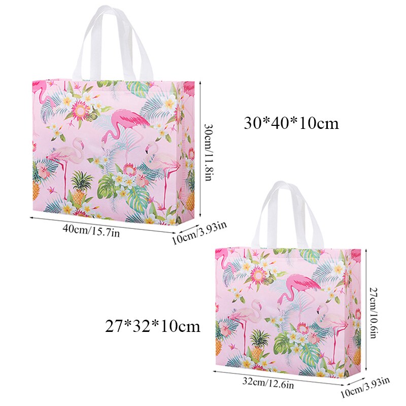 Bolsa de compras de Flamenco de tela no tejida, bolsa reutilizable para mujer, bolsas de almacenamiento, bolsa de mano de mujer ecológica impermeable, organizador bolsa impresa