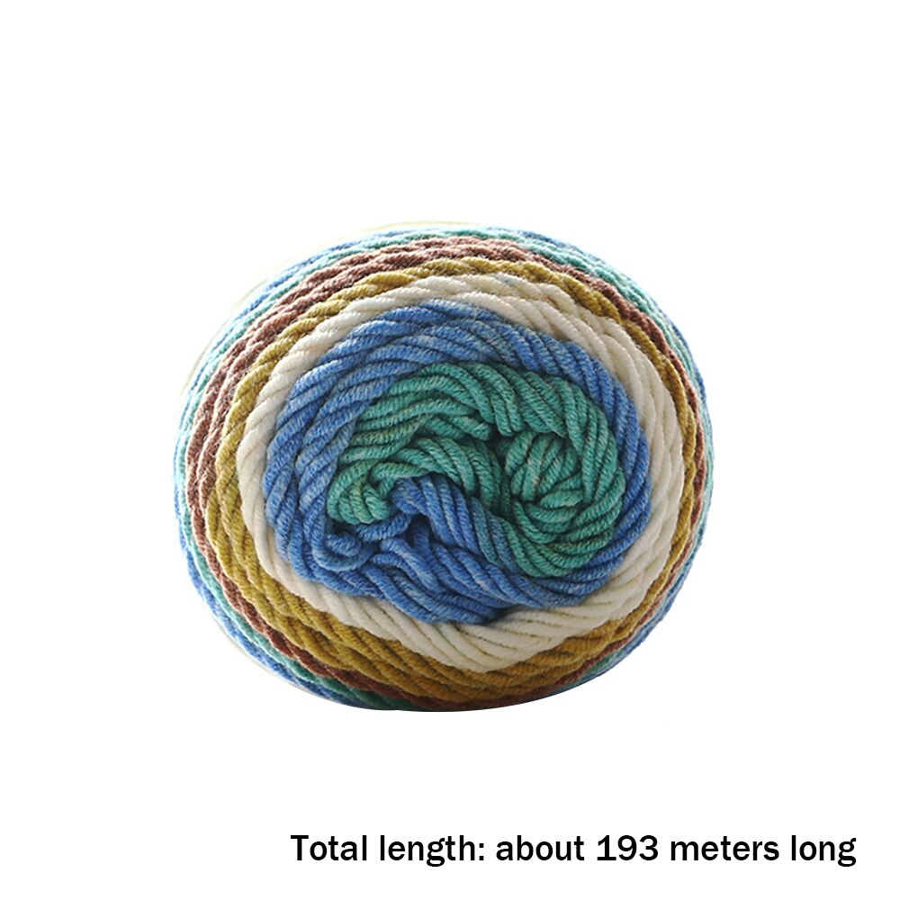 115g Rainbow Cotton Yarn Segment Dyeing 5 Strands of Milk Cotton Yarn DIY Hand knitted Sofa Cushion Pillow Yarn: F