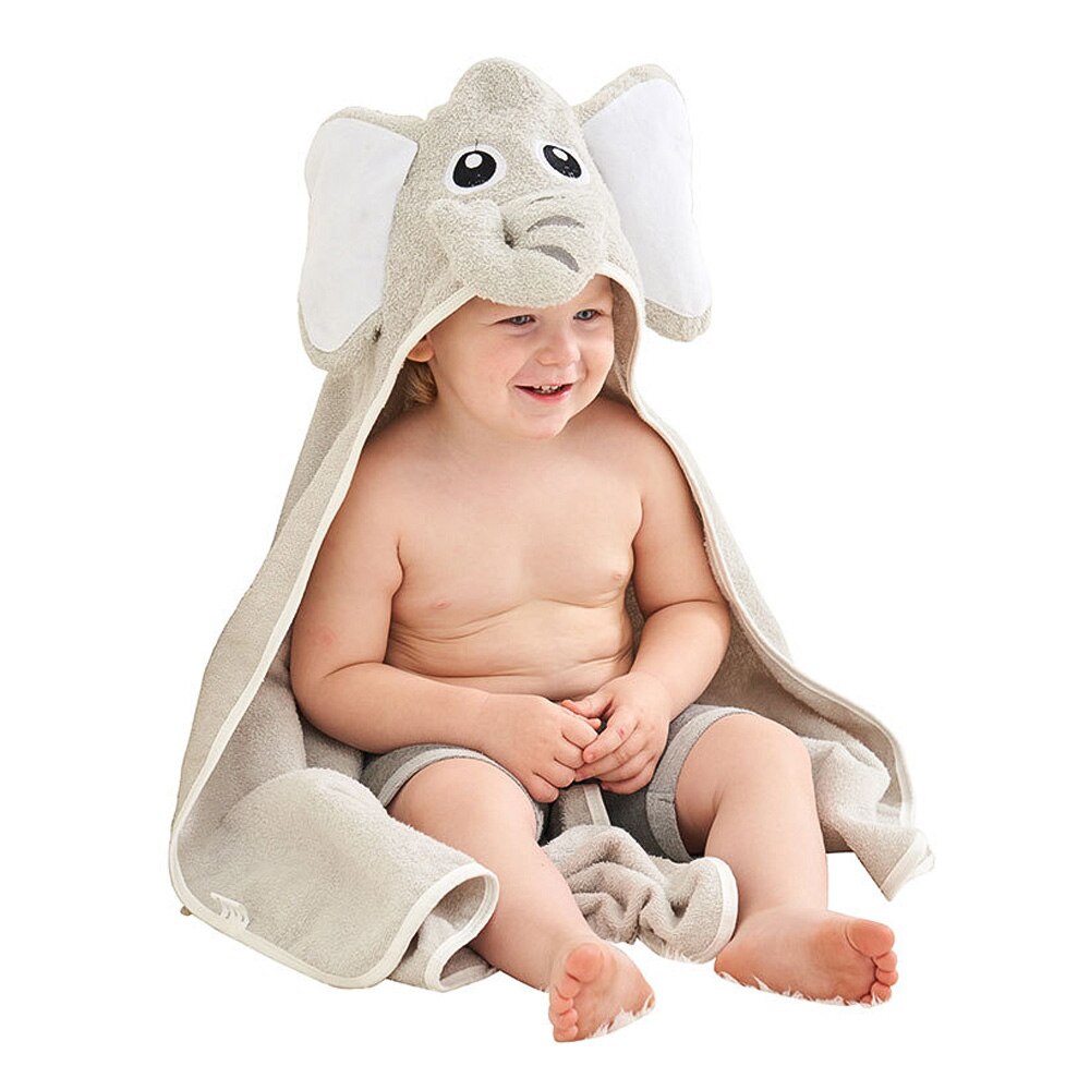 Leuke Olifant Hooded Baby Handdoek Katoen Badhanddoek Met Capuchon Voor Baby &#39;S Peuters Zacht En Absorberend 90*90Cm/35 * 35in