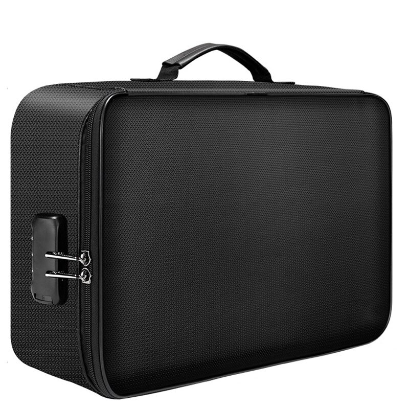 Bolsa de bloqueo de almacenamiento de documentos ignífuga, billetera de transporte, almacenamiento de documentos portátil multicapa, adecuado para documentos importantes: Default Title