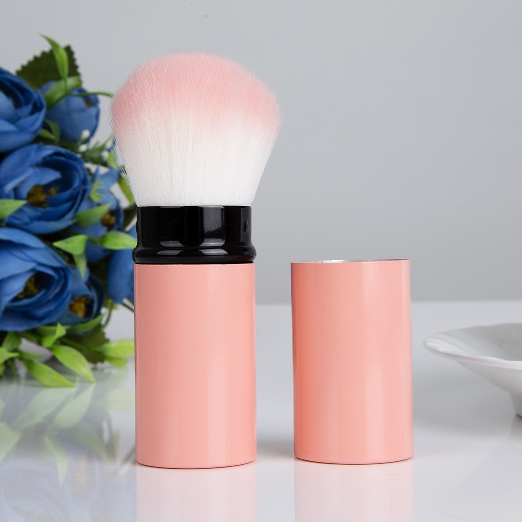 1pcs Makeup Brushes Retractable Blusher Powder Foundation Face Concealer Kabuki Makeup Brush Cosmetic Tools: Pink