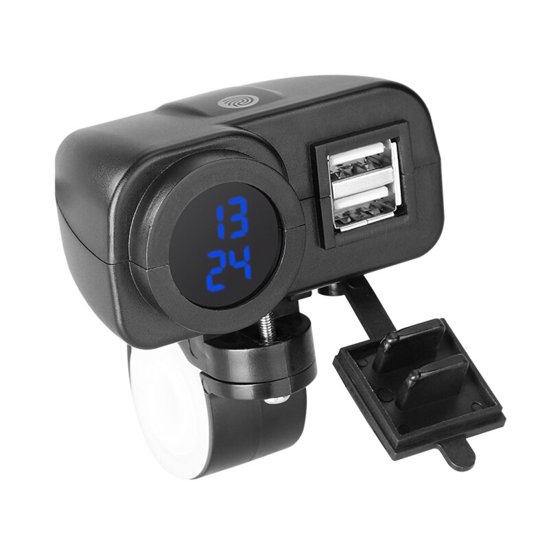 Adattatore per caricabatterie doppio USB universale impermeabile per moto 12V con interruttore elettronico ON OFF per telefoni cellulari tablet GPS: BL