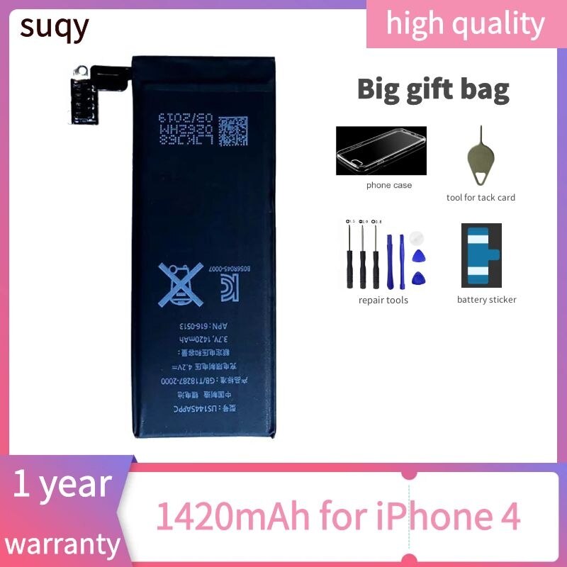 Suqy for Apple Iphone 6 6 s 7 8 Battery Original 0 Cycle for Iphone 4 4s 5 5s 5c Se 6 Plus 6s Plus 7 Plus 8 Plus Bateria Phones: for iphone 4