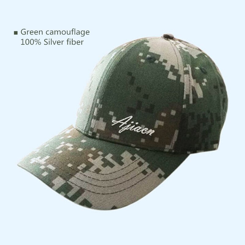 Anti-elektromagnetisk stråling 100%  sølvfiber hat computer mikrobølgeovn 5g kommunikation emf afskærmning unisex solskærmshætte: Camouflage -2( logo)