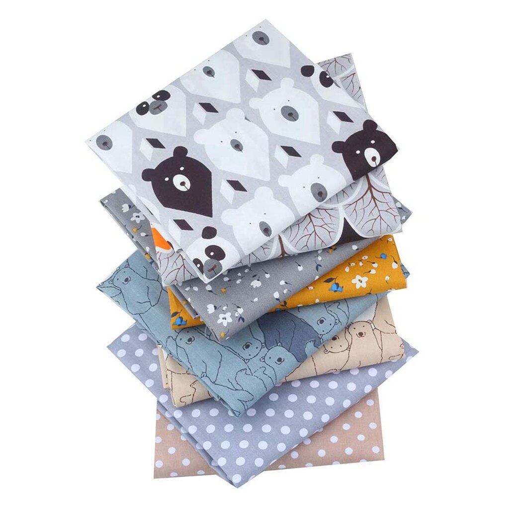 8PCS Cotton Craft Fabric Printed Cloth Sewing Quilting Fabrics for Patchwork Needlework DIY Handmade Accessories 20Arl27: Default Title