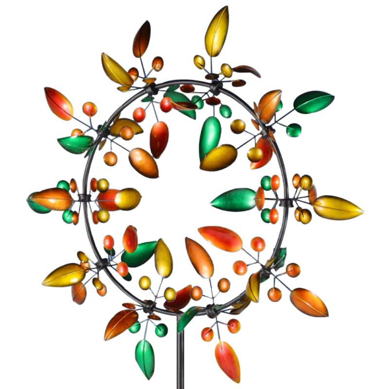 Metal Windmill Wind Chime Outdoor Metal Windmill Nine Bone Windmill Home Yard Patio Lawn Garden Decoration Supplies: D