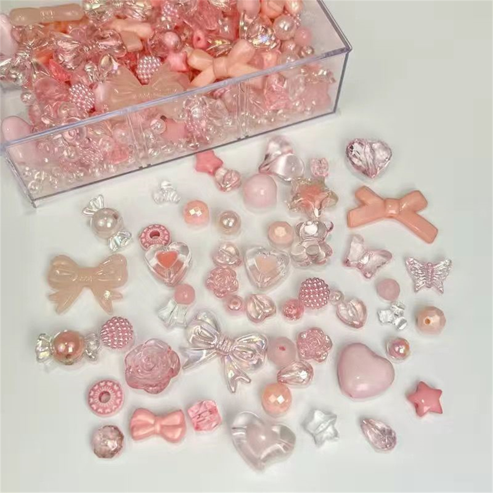 Cuentas mixtas hermosas coloridas Diy pulsera de cadena para teléfono móvil mezcla chica linda azul y rosa cuentas tejidas a mano accesorios de joyería