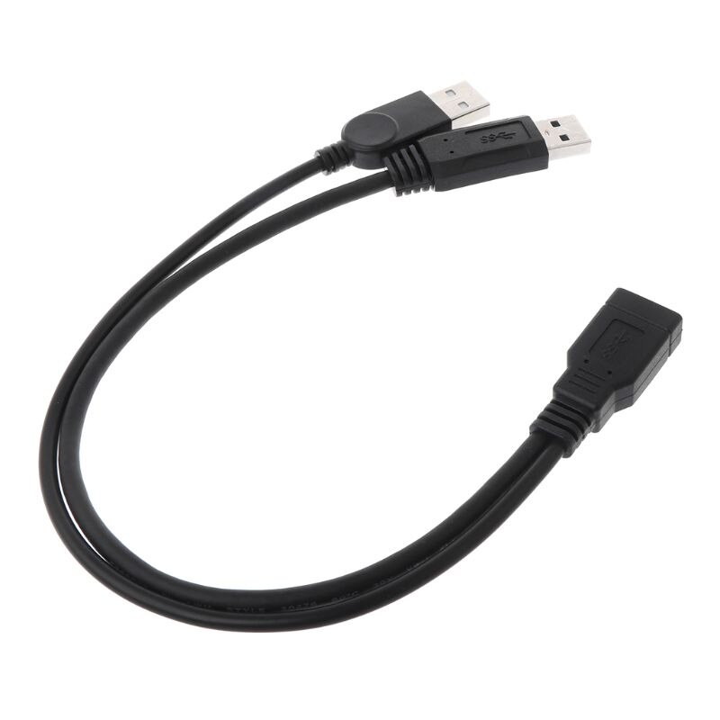 USB 2.0 A Male to USB Female 2 Double Dual Power Supply USB Female Splitter Extension Cable HUB Charger for Printers Accessories