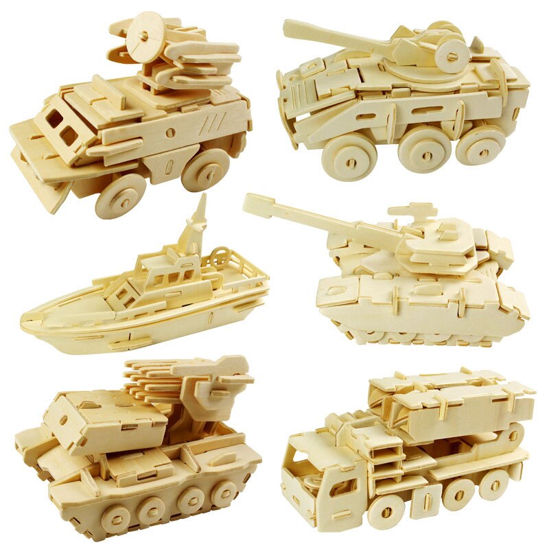 3D Puzzle Wooden Jigsaw Toys Plane Series Vehicle Model Education Toy Game For Children Wood Jigsaw Puzzles Christmas