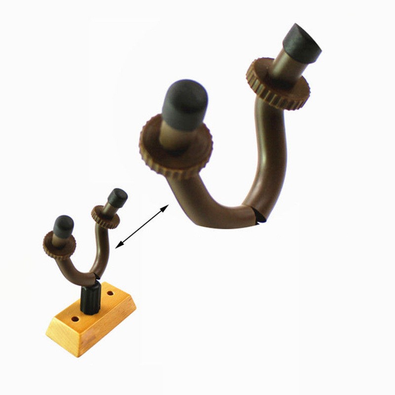 Wall Mount Ukulele Gitaar Hanger Haak Klassieke Ukulele Luit Houder Keeper Auto Grip Systeem Rubber Kussen Houten Basis