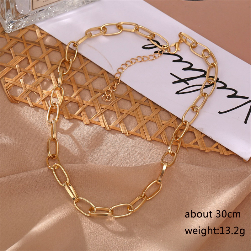 Gargantilla con múltiples círculos para mujer, Collar Punk con personalidad, eslabones huecos, joyería de cuello Vintage: Color dorado
