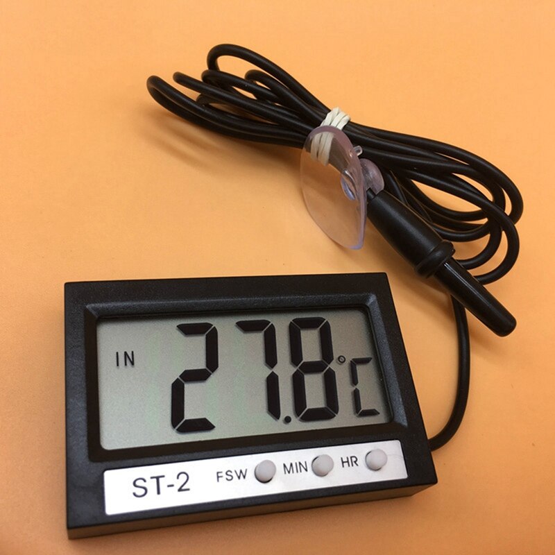 Fisch Panzer Temperatur Messung Werkzeug mit Sonde Hygrometer Wasserdicht LCD Digital Thermometer Aquarium Elektronische Präzision