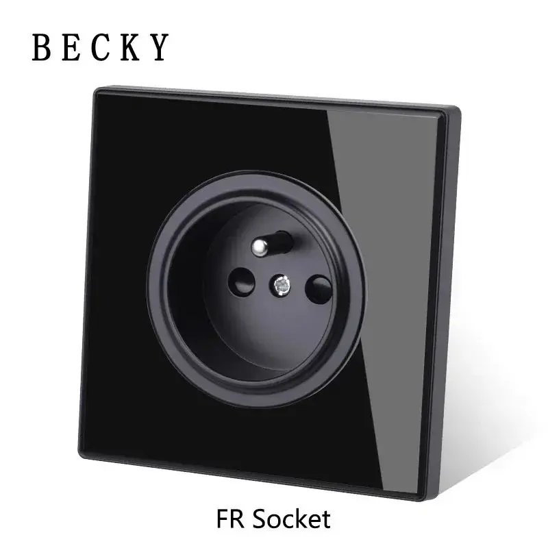 Glass Panel Wall Switch LED European 16a Socket Retro Toggle Light Switch EU UK Standard 2way Socket 1-4gang USB Home Decoration: Lavender