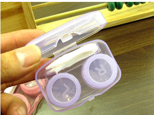 Facile à transporter Mini poche oeil étuis pour lentilles de Contact voyage lunettes yeux couleur lentille de Contact conteneur conteneur conteneur boîte: VIOLET