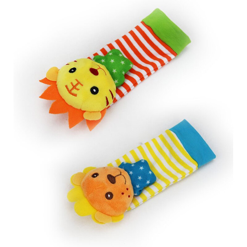 2 teile/los Baby Handgelenk Glocke Fuß Socken Gefüllte Nette Plüsch Tier Spielzeug Handbell Weichen Beschwichtigen Spielzeug Entwicklungs Kinder Infant