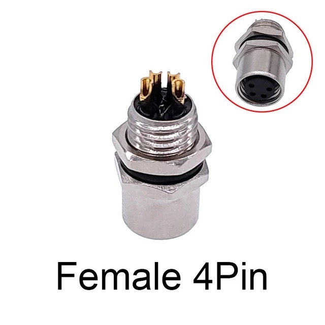 Cloweit M8 Sensor Stecker Wasserdicht männlich & weiblich Stecker Gerade Winkel Schraube Gewinde Kupplung 3Stift 4p Tafel montieren Flansch buchse: Lila