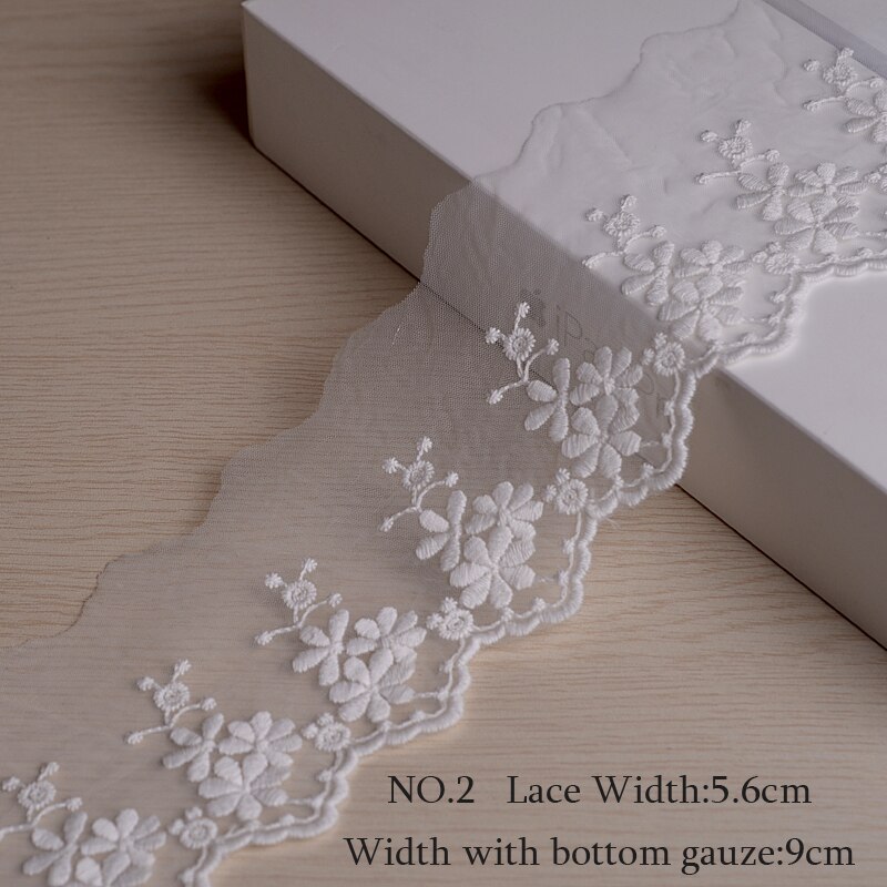Materiał koronkowy DIY akcesoria siatka gaza rękojeść koronka bawełniana koronka biały beż wesele tkanina na suknię wykończenia ręcznie: nie.2