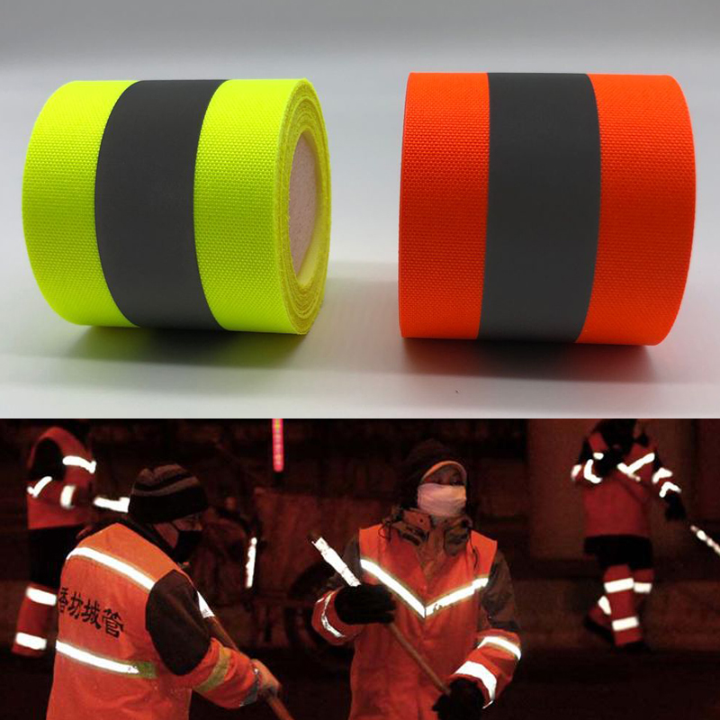 50mm szerokość fluorescencyjna/fluorescencyjna pomarańczowa żółta taśma ostrzegawcza na odzież ochronna robić szycia
