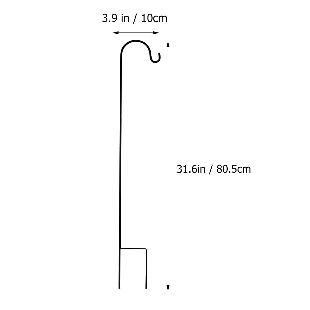 Shepherd-Hooks Garden Ground Plant Stand Lantern Stake Outdoor Plant Hangers For Flower Basket Plant Hook Garden Stake Outdoor: 1pc 80.5x10x1cm