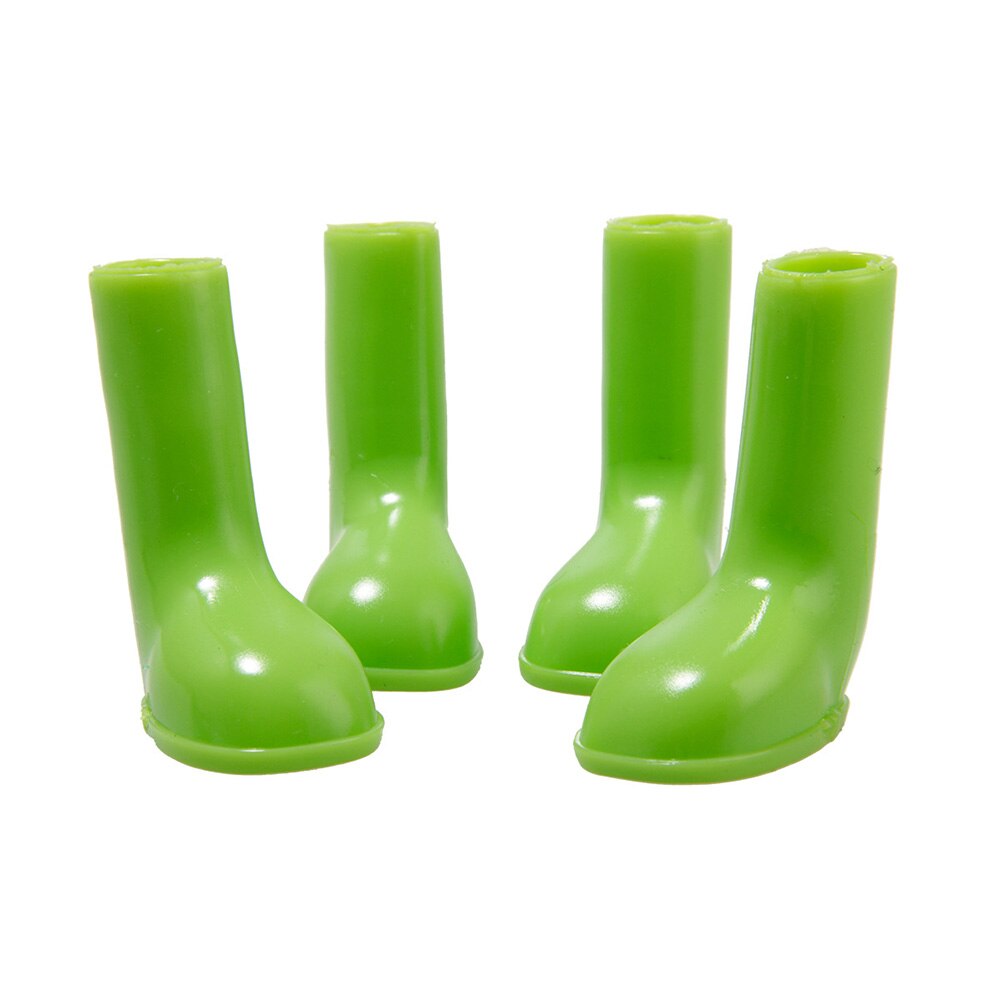 4 pièces chaussures pour chien de compagnie S/M/L imperméable chien bottes chien chiot chaussures antidérapant extensible pour animaux de compagnie bottes de pluie chien de compagnie chaussures de pluie: green / L