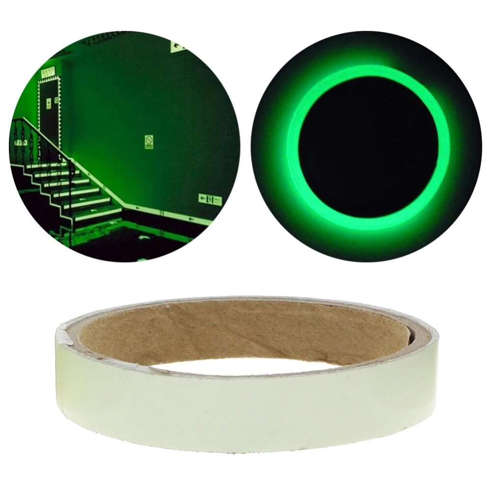 Cinta autoadhesiva luminosa de 1,5 cm x 1m cinta de visión nocturna que brilla en la oscuridad, advertencia de seguridad, cintas decorativas para el hogar