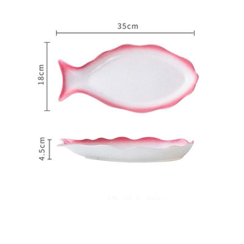 FANCITY Fish Plate Ceramic Steamed Fish Plate Fish Plate Home Japanese Net Red Plate Large Year Fish Plate