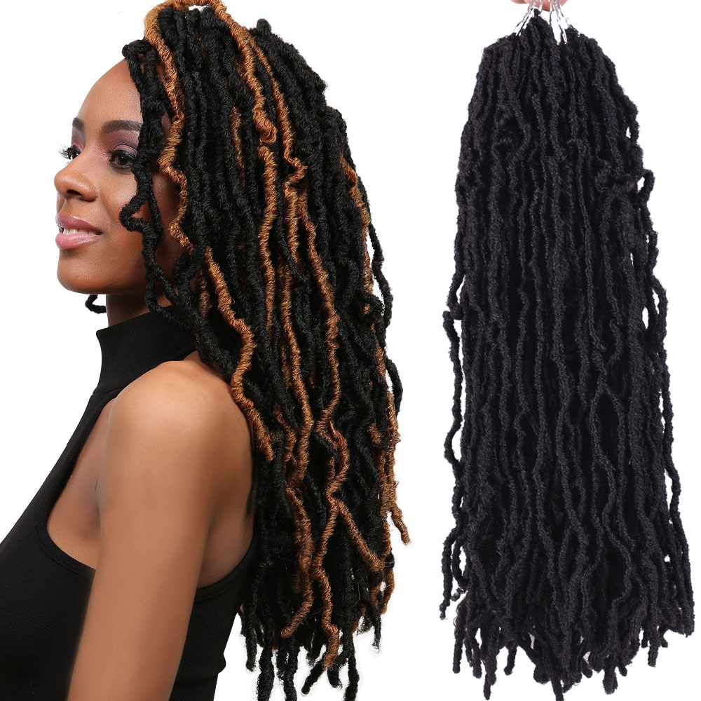 Bobbi Boss Nu Locs cheveux au Crochet 18 pouces synthétique Ombre tressage cheveux pour les femmes noires déesse Faux Locs tresse Extension de cheveux