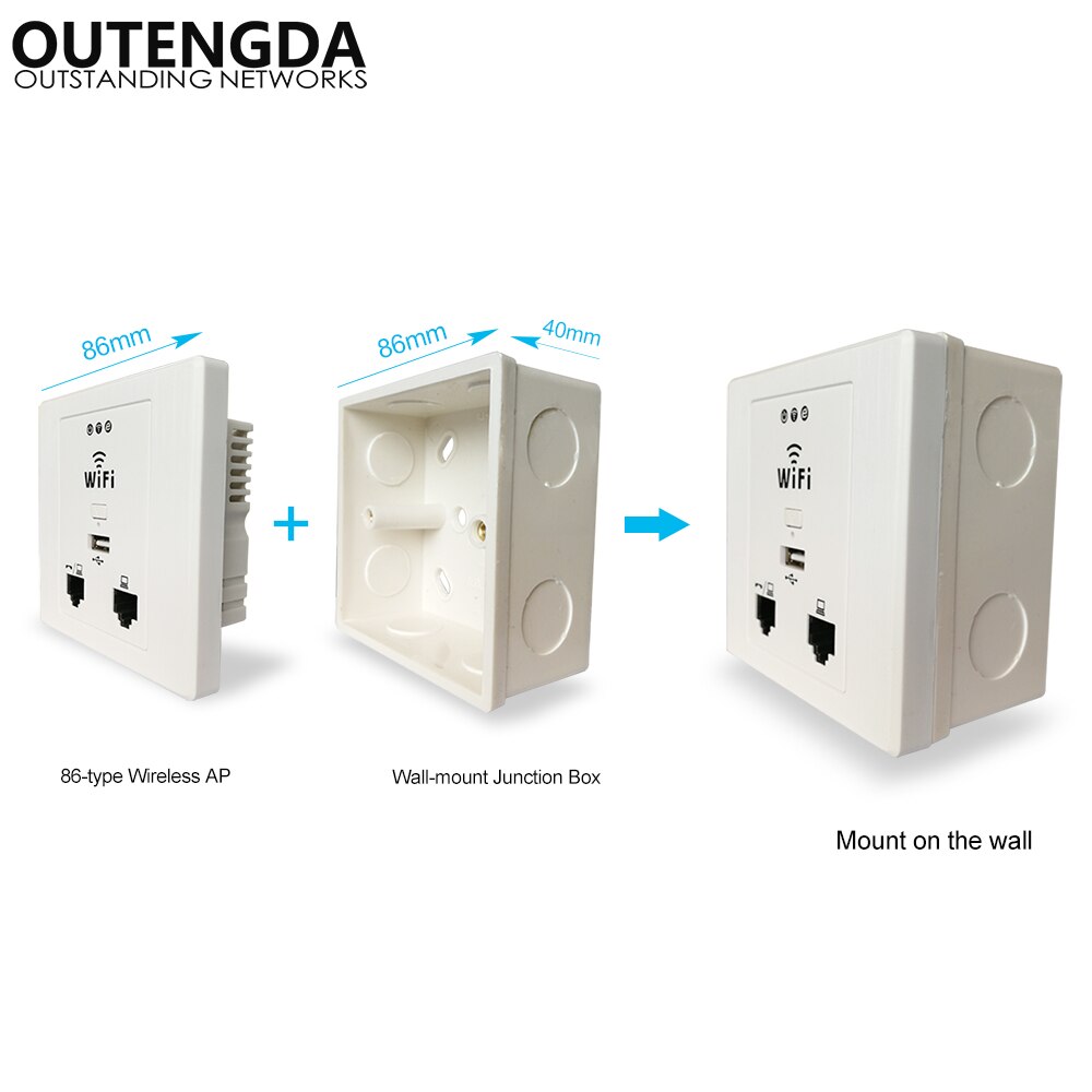 Panel de interruptor montado en superficie, esquinas cuadradas, caja inferior, 86 tipos, caja de conexiones de enchufe de pared para montaje en pared, AP inalámbrico, 2 uds.