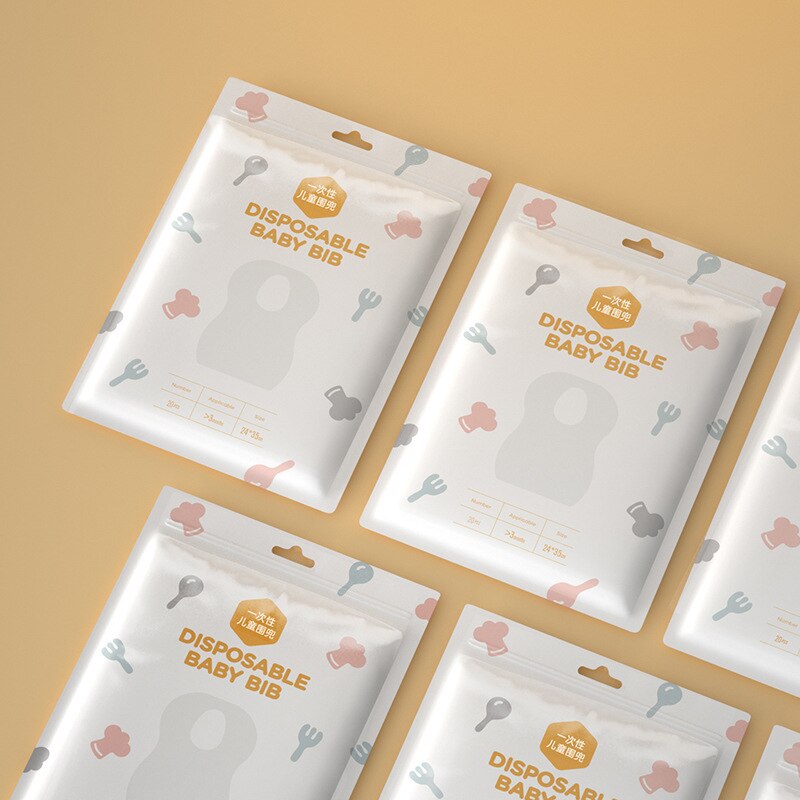 5/20 Stuks Wegwerp Slabbetje Rijst Zak Verdikte Waterdicht Speeksel Handdoek Draagbare Anti-Vuile Kinderen Bib kids Accessoires
